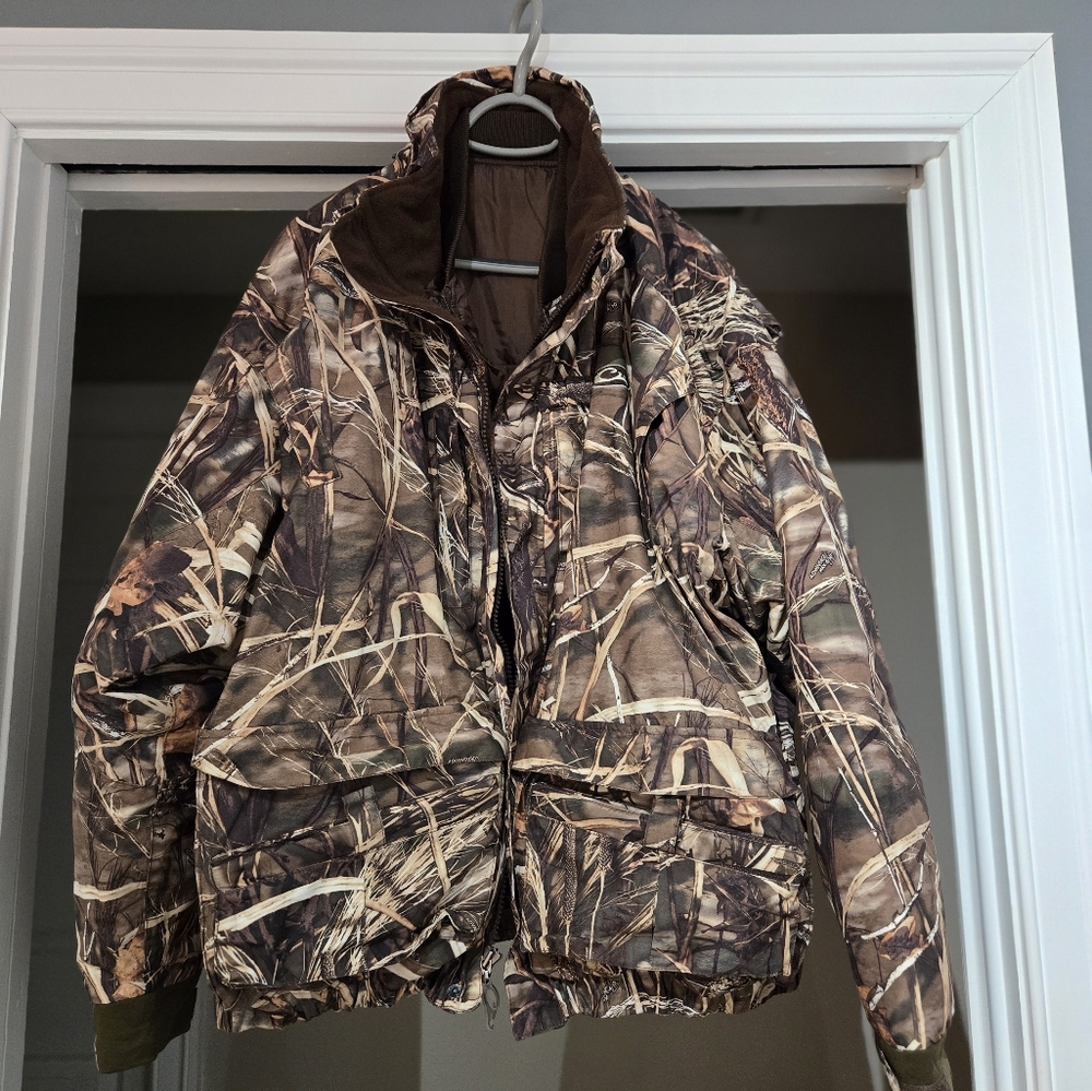 Drake Waterfowl Systems Advantage Max 4 HD camo zip Up jacket Size 2XL
